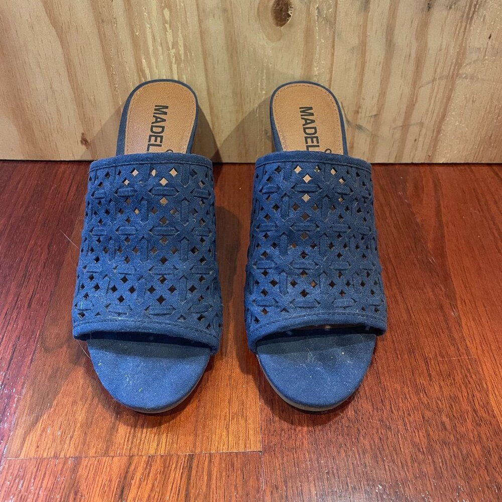 Madeline Girl Bestie Open Toe faux suede block heel sandal